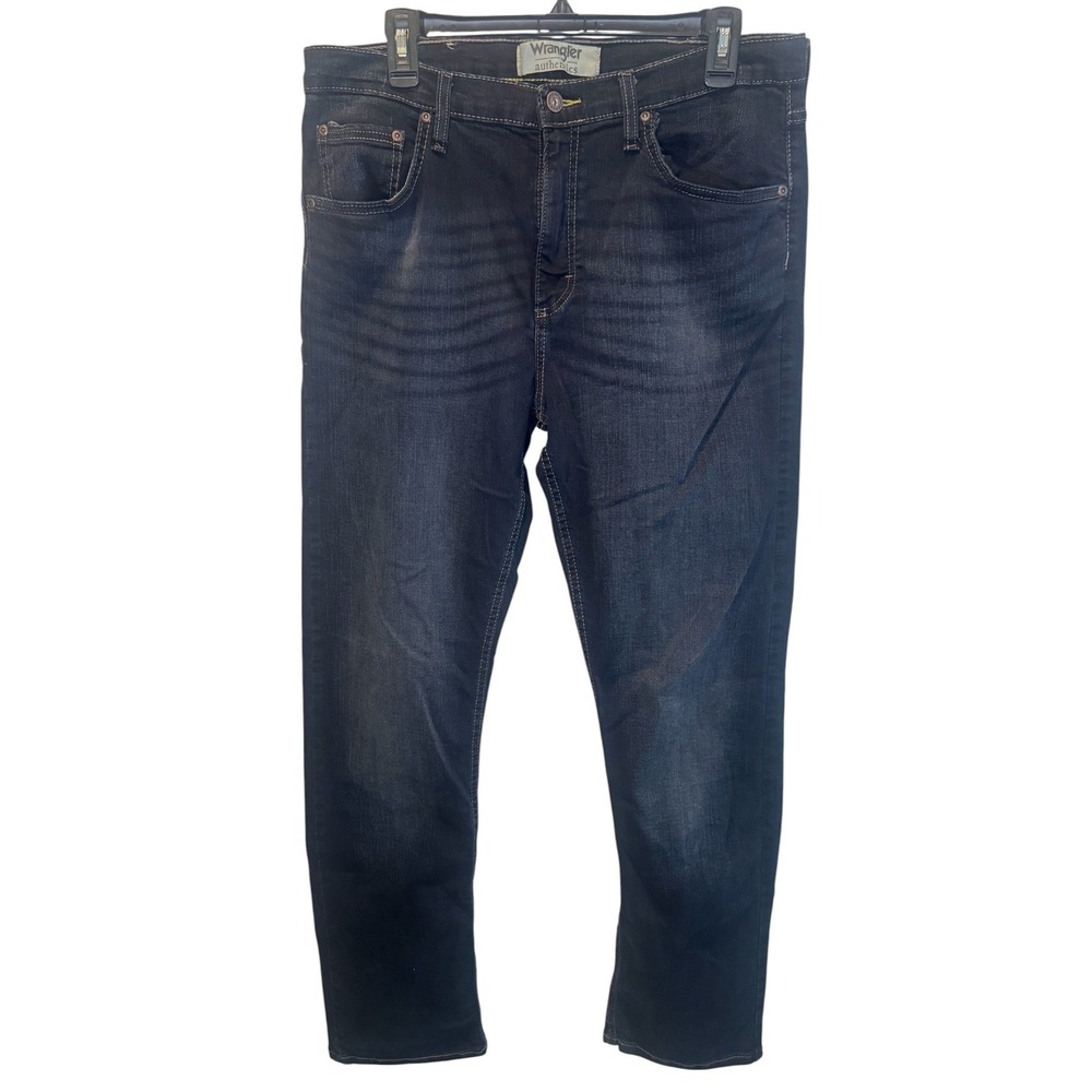 Wrangler Authentics Mens Dark Wash Straight Leg Jeans 34x32 NEW